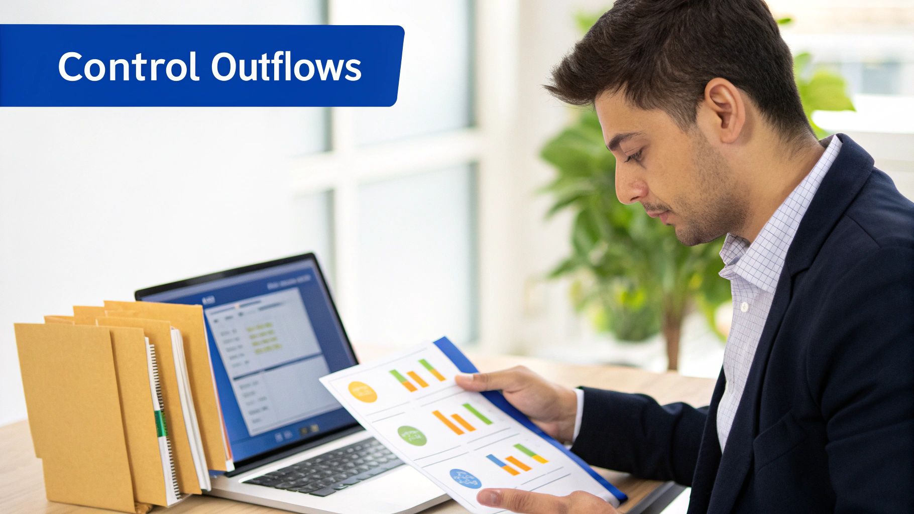 A person using a calculator with financial documents on a desk