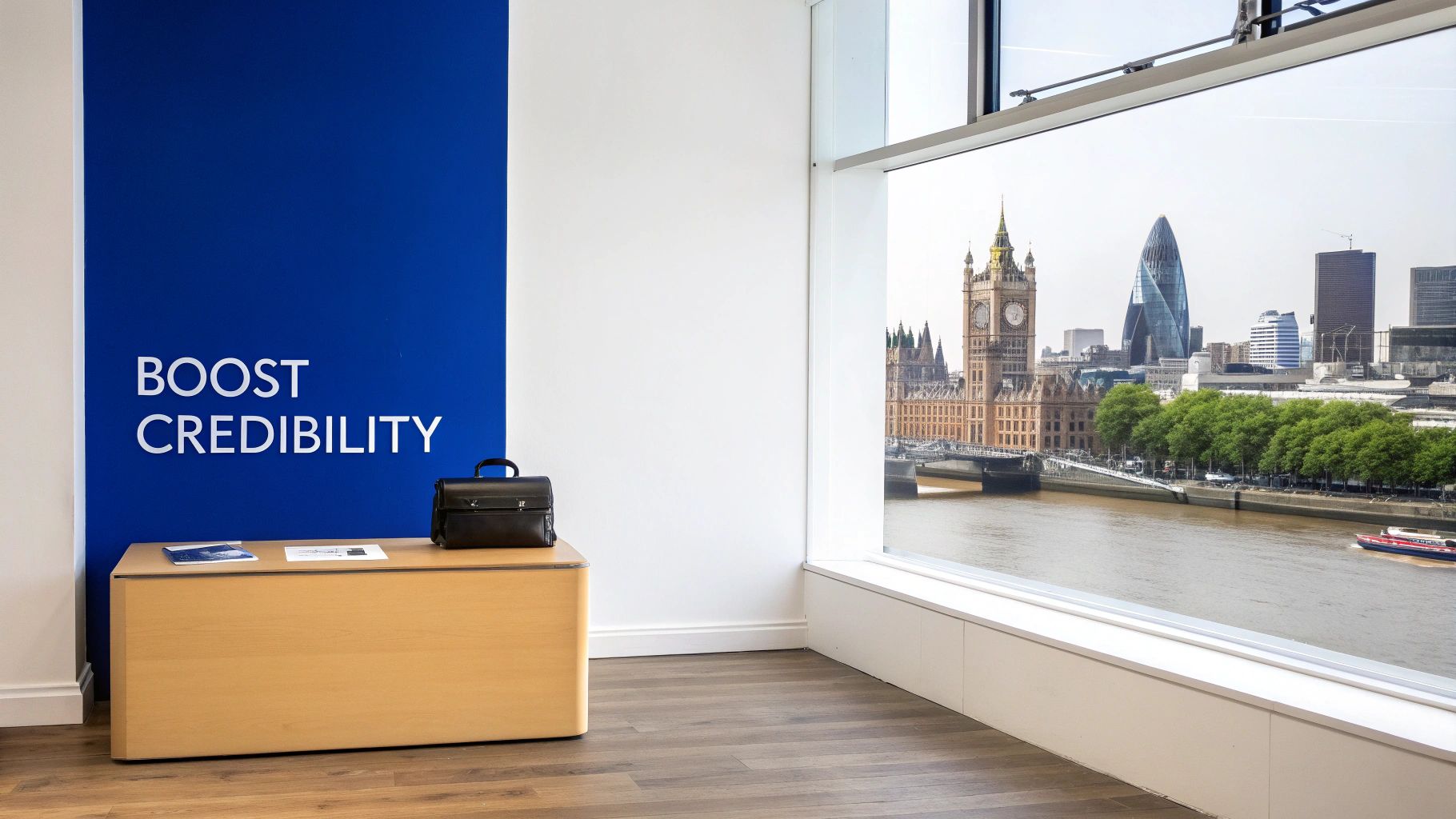 A magnifying glass hovering over a map of London, highlighting a business district.