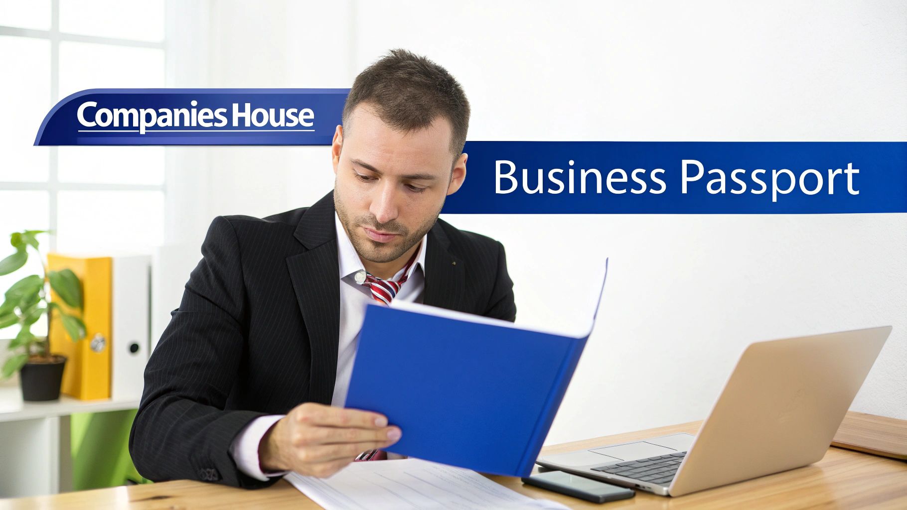 A person holding up a certificate document, representing business compliance.