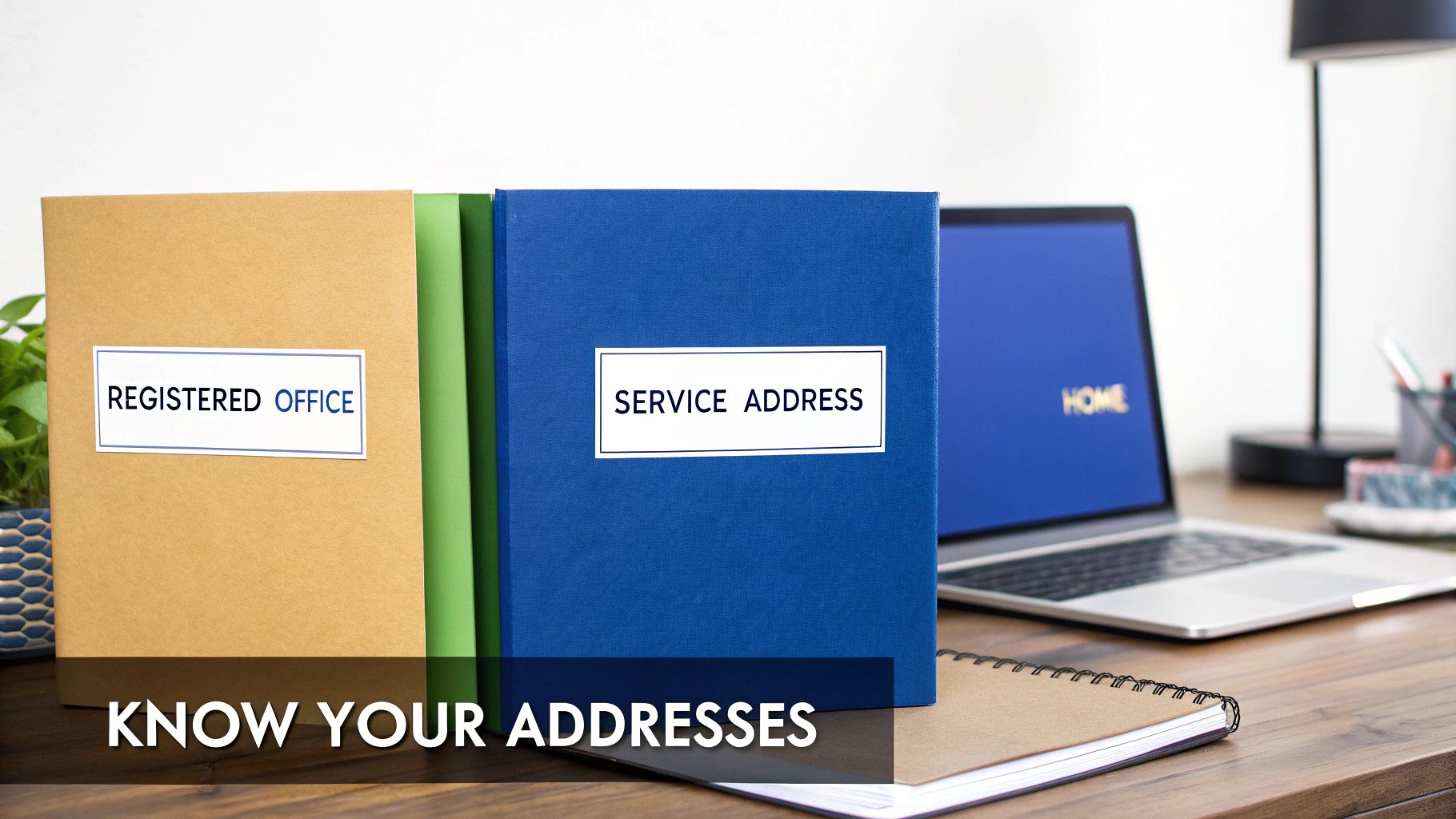 A person pointing to an address on a document, illustrating the importance of correct company addresses.