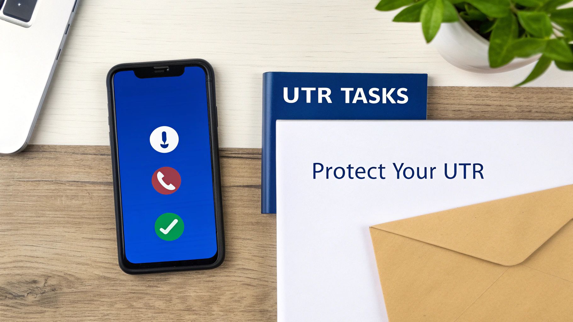 A person holding a red umbrella over a document, symbolizing protection from problems.