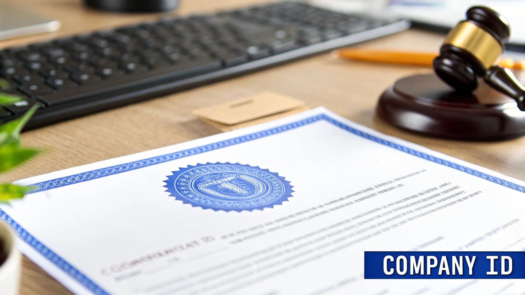 A person holding a magnifying glass over a digital fingerprint, representing the uniqueness of a CRN.